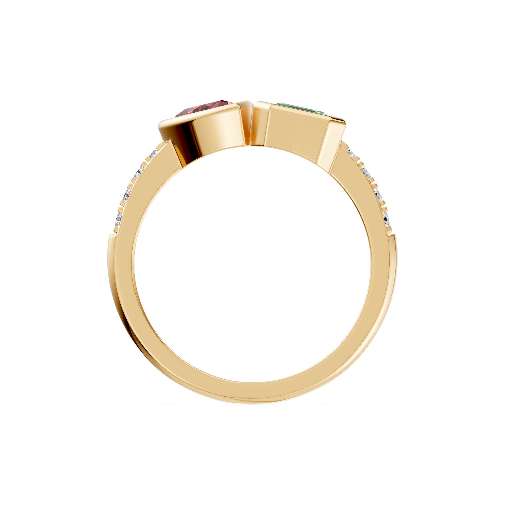 Crimson and Clover Gemstone and Diamond Ring