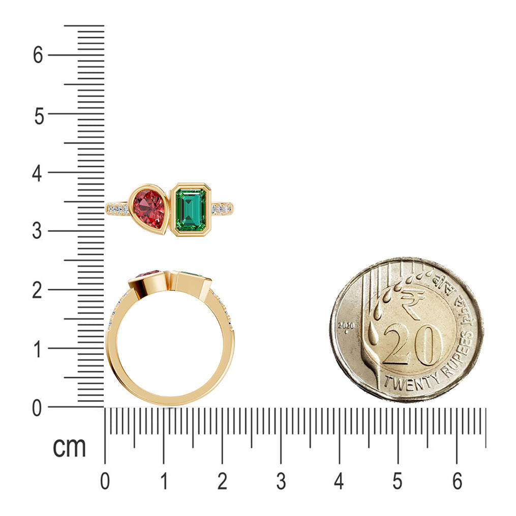 Crimson and Clover Gemstone and Diamond Ring