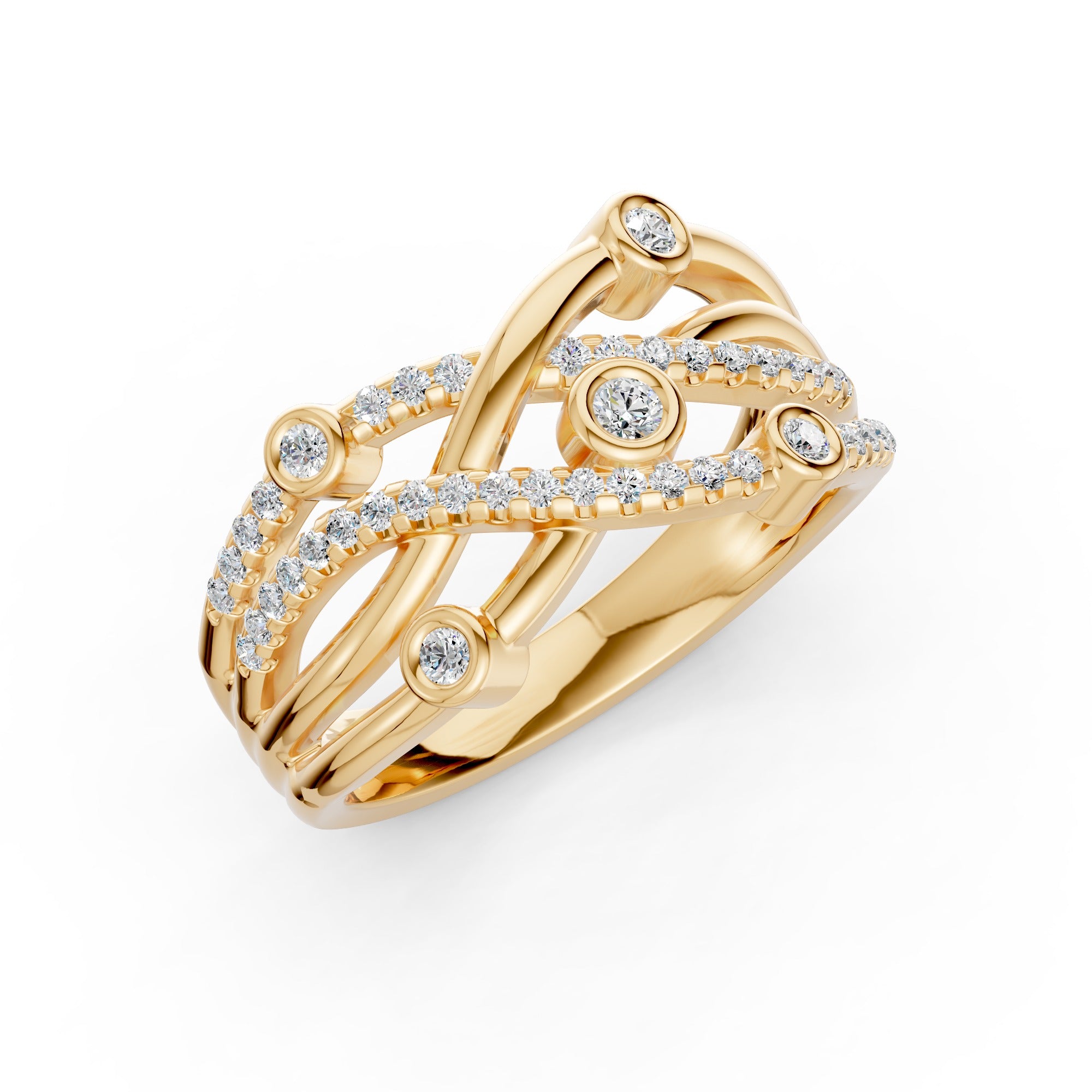 Interlace Diamond Ring
