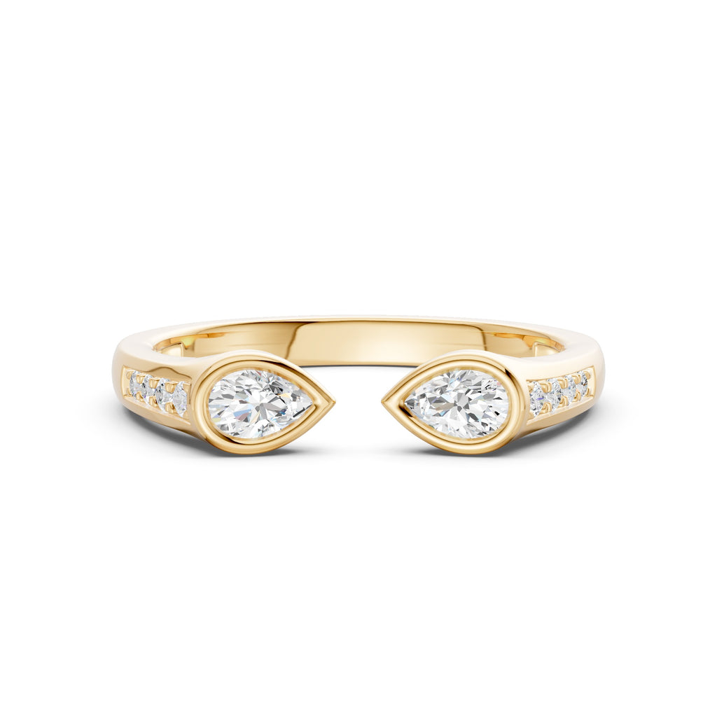 Double Pear Open Diamond Ring