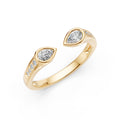 Double Pear Open Diamond Ring