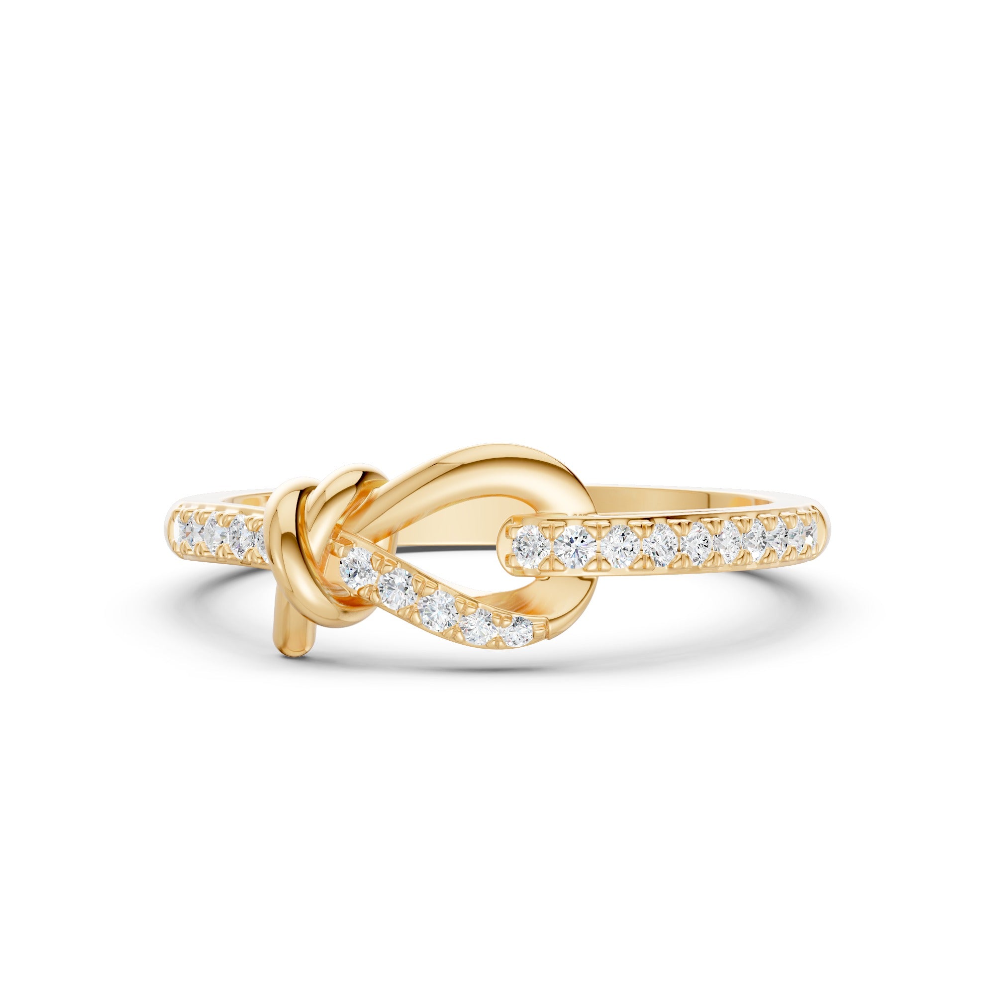 Twisted Knot Diamond Ring