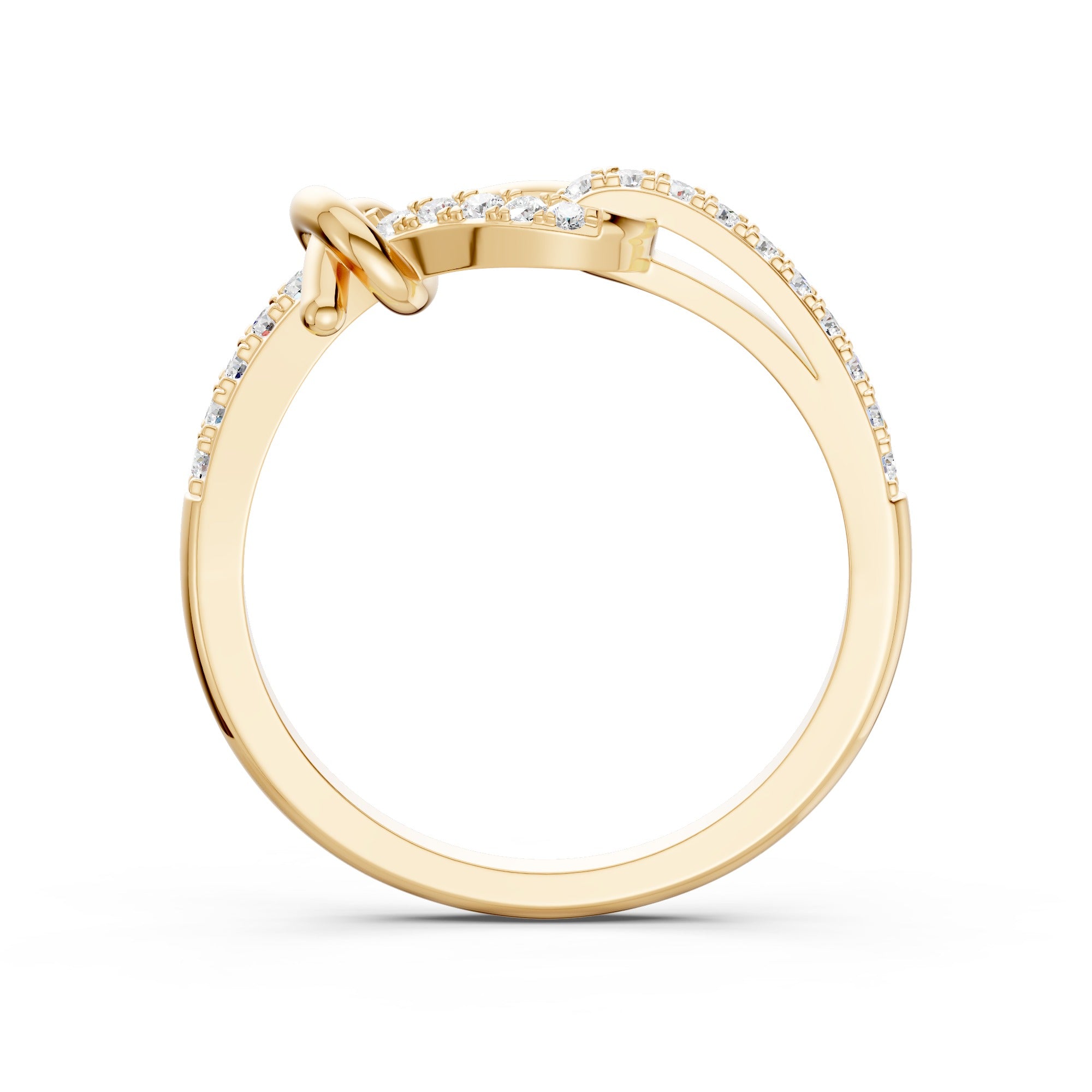 Twisted Knot Diamond Ring