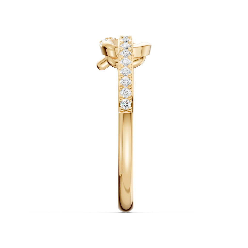 Twisted Knot Diamond Ring