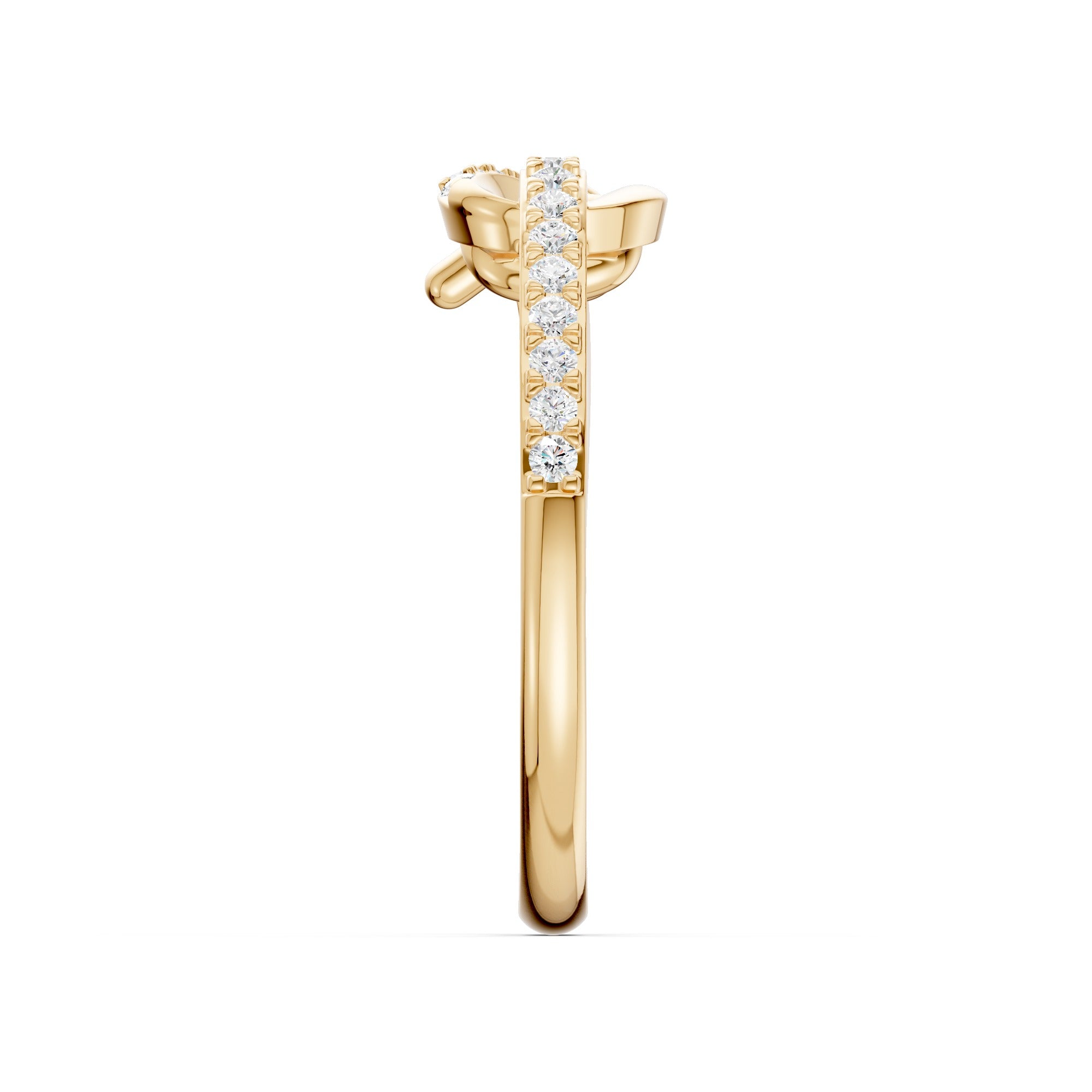 Twisted Knot Diamond Ring