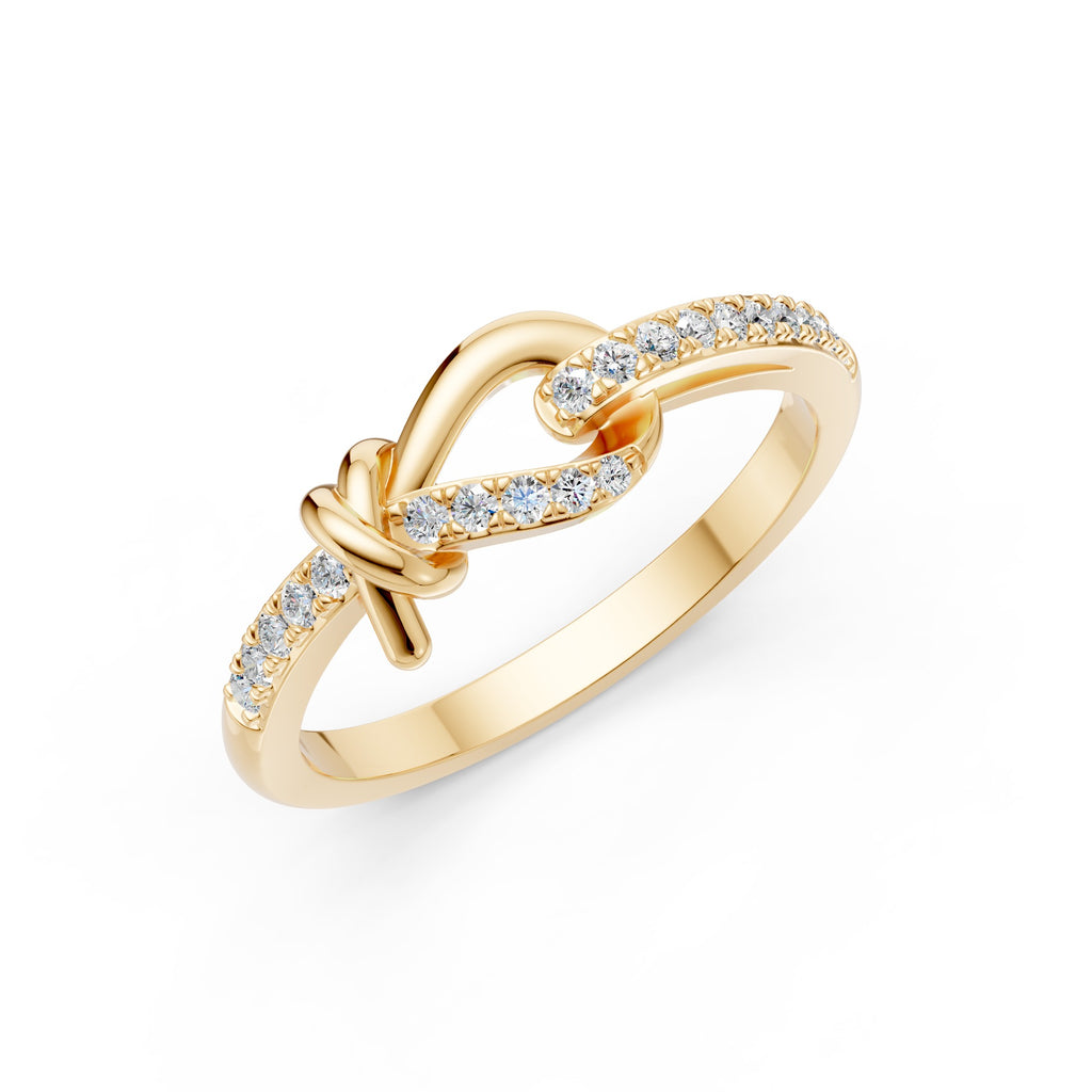 Twisted Knot Diamond Ring