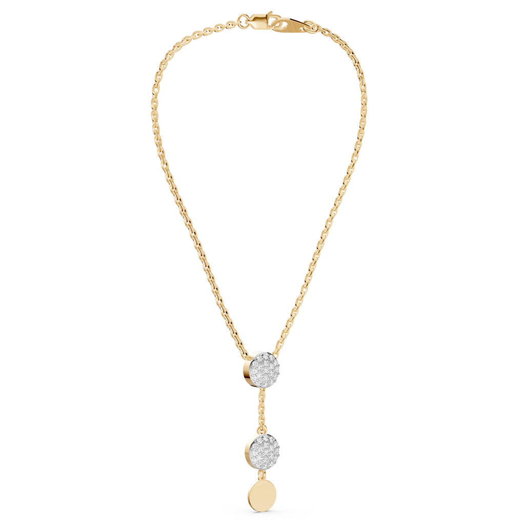 Halo Drop Diamond Lariat Necklace