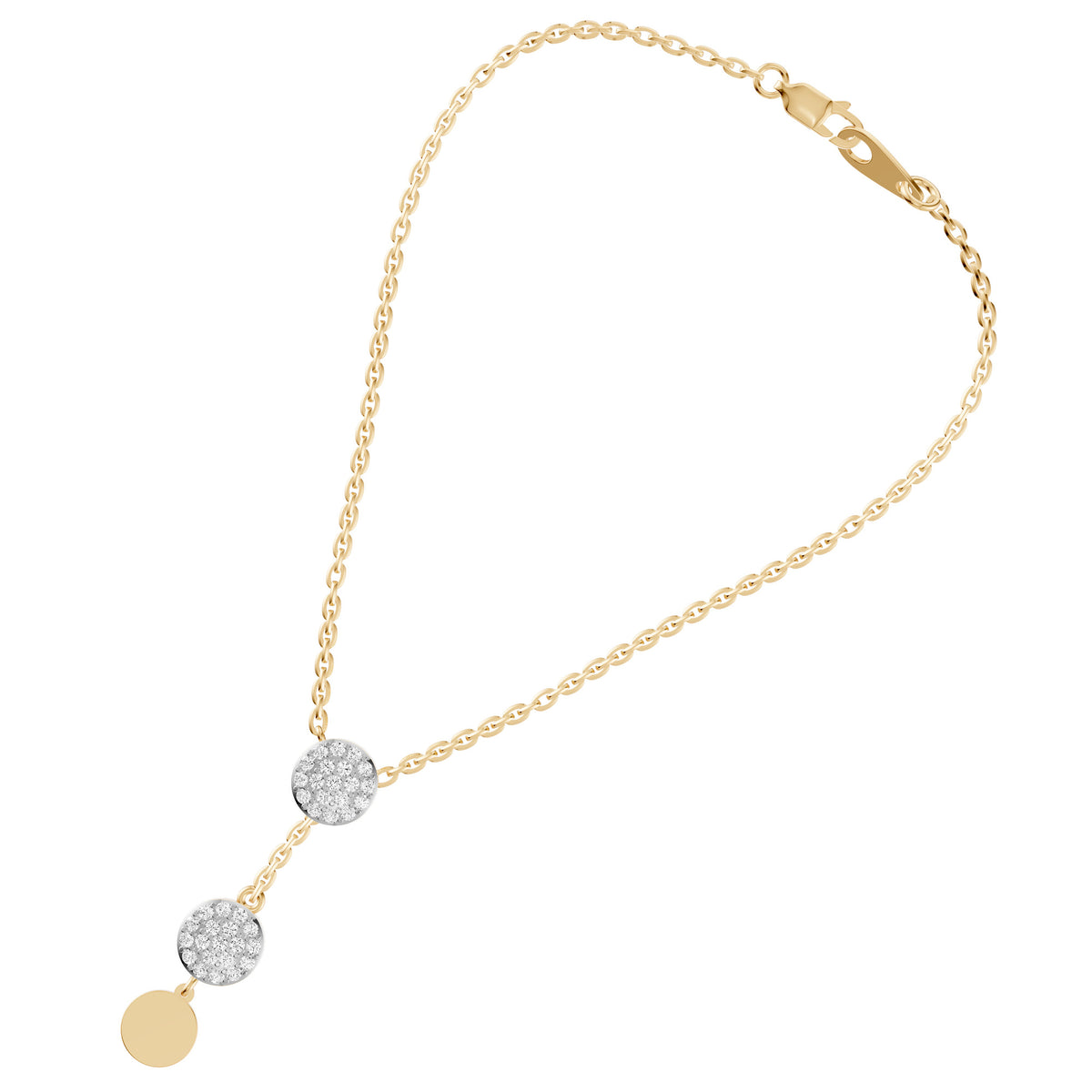 Halo Drop Diamond Lariat Necklace