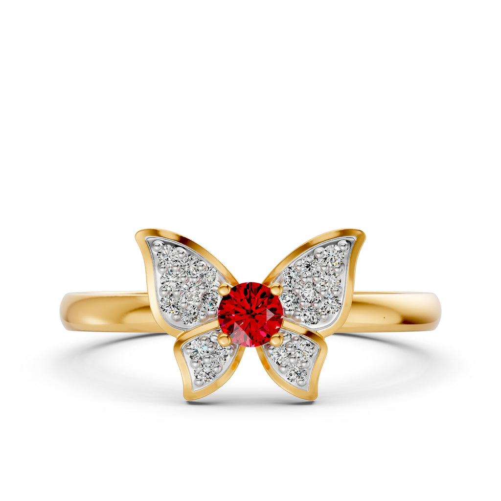 Butterfly Diamond and Gemstone Ring