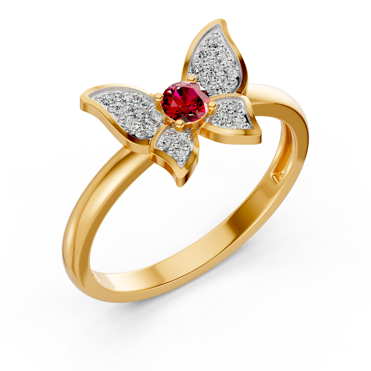 Butterfly Diamond and Gemstone Ring