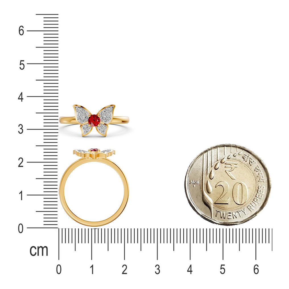 Butterfly Diamond and Gemstone Ring