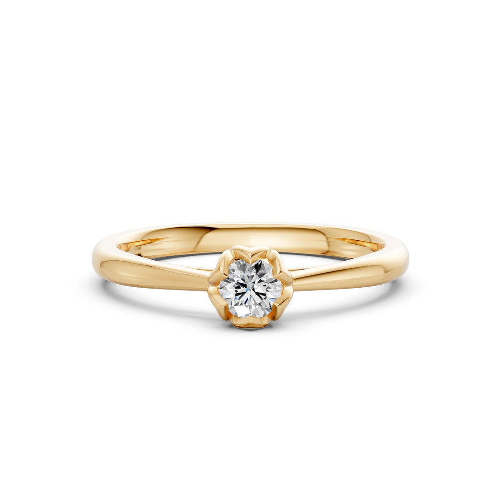 Flower Solitaire Diamond Ring