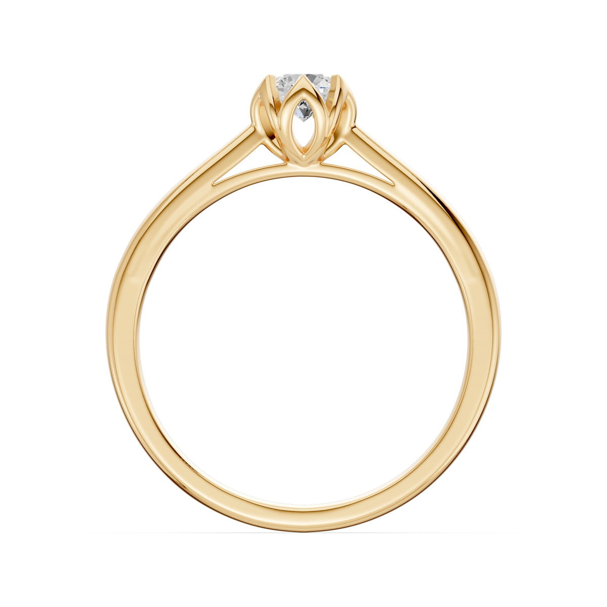 Flower Solitaire Diamond Ring