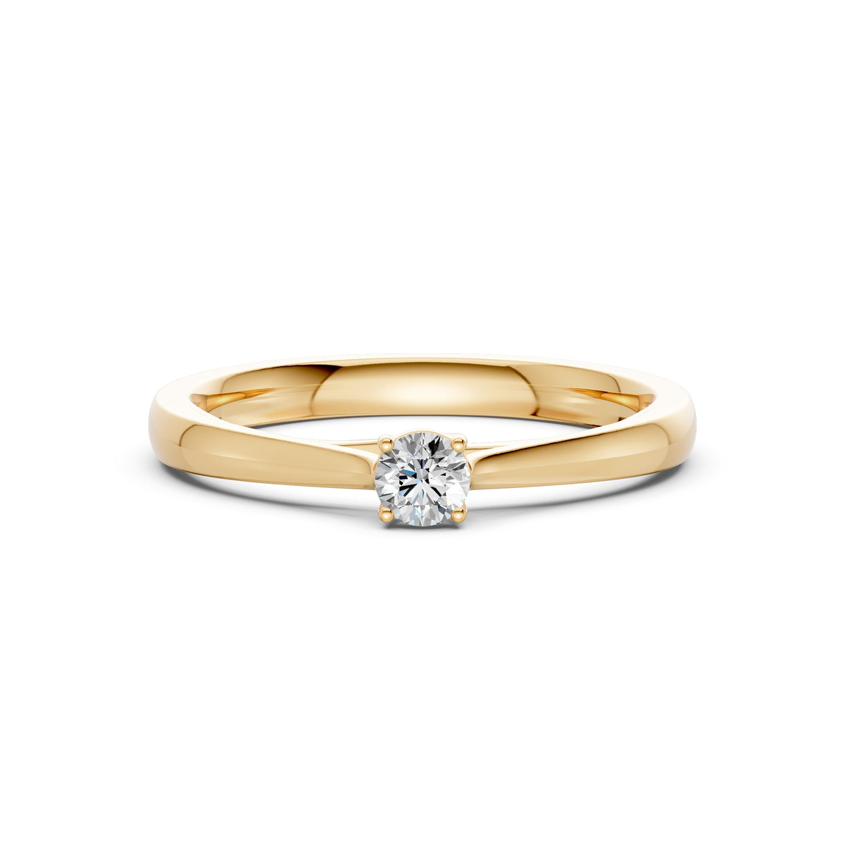 Petite Solitaire Diamond Ring