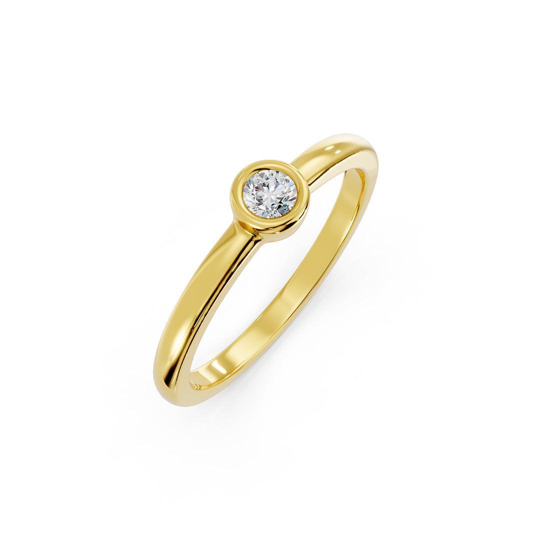 Halo Petite Solitaire Diamond Ring