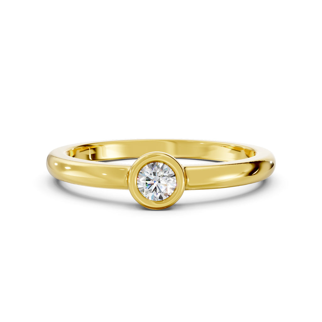 Halo Petite Solitaire Diamond Ring