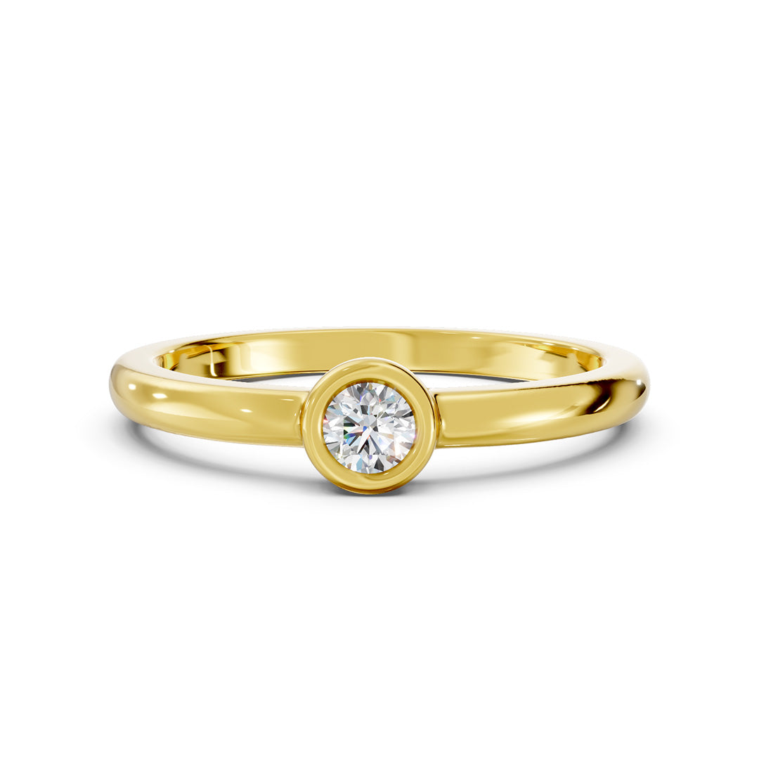 Halo Petite Solitaire Diamond Ring