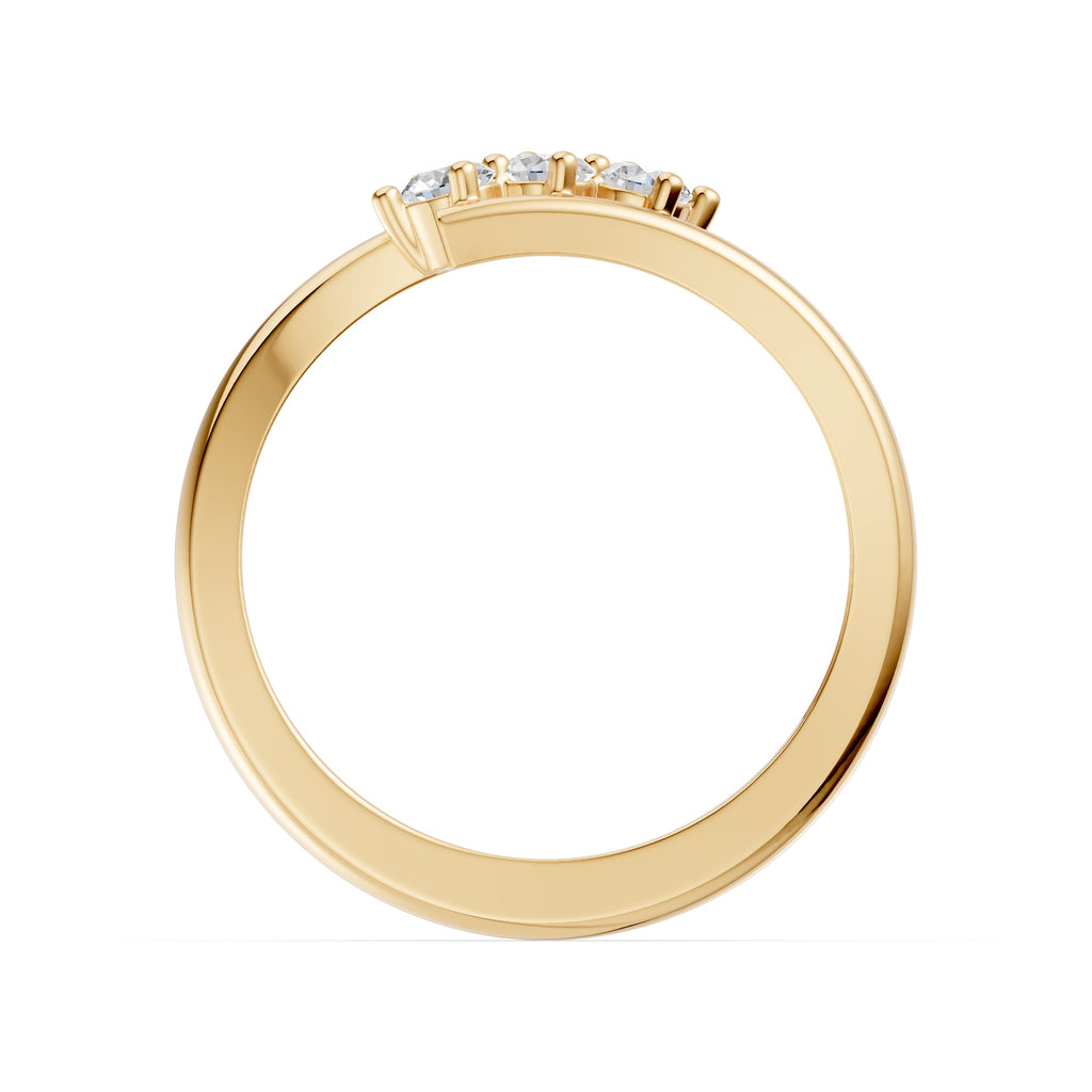 Swirl Three Stone Diamond Ring