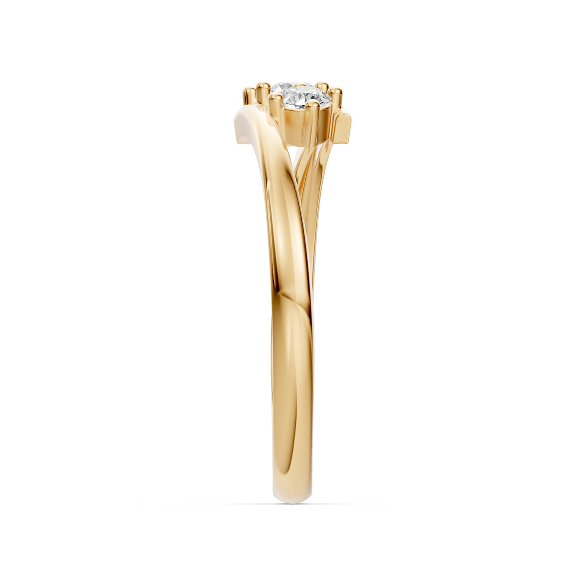 Swirl Three Stone Diamond Ring
