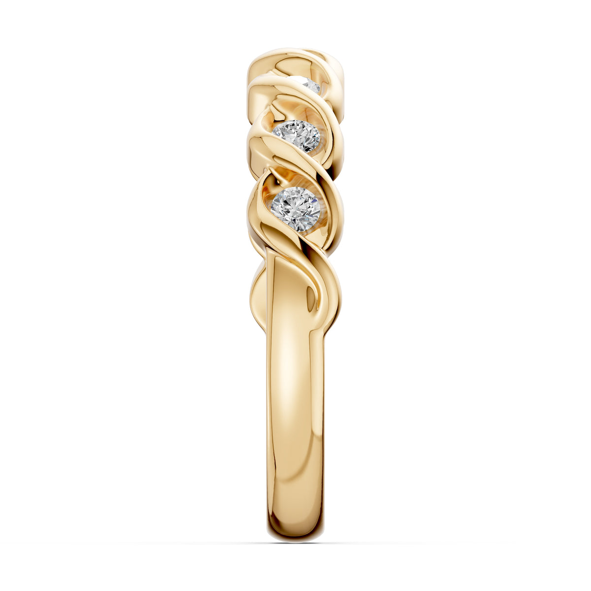 Seven Stone Spiral Spark Diamond Ring