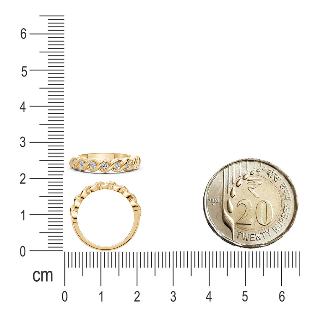 Seven Stone Spiral Spark Diamond Ring