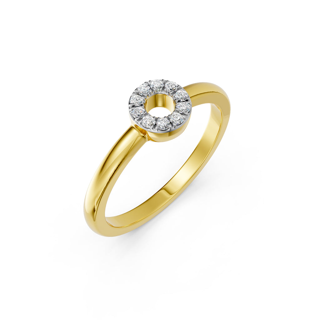Open Halo Diamond Ring