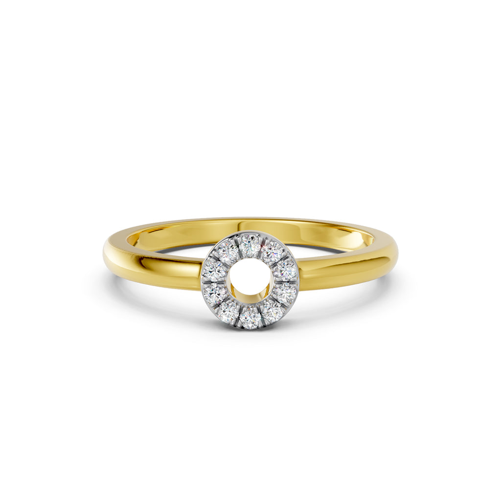 Open Halo Diamond Ring