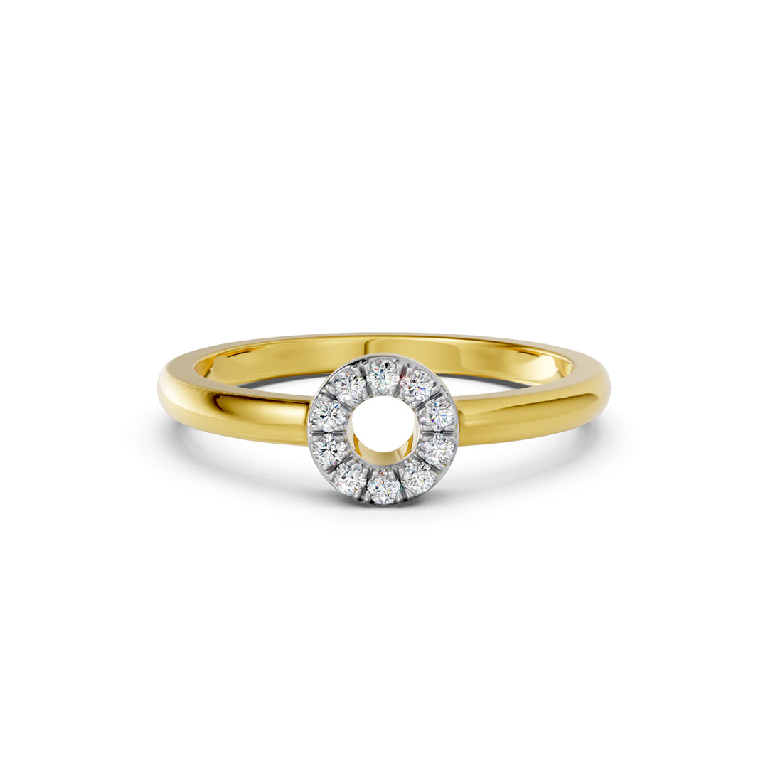 Open Halo Diamond Ring