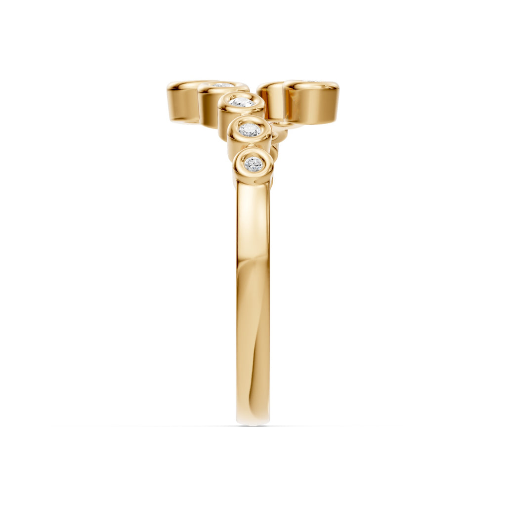 Twisted Band Open Diamond Ring