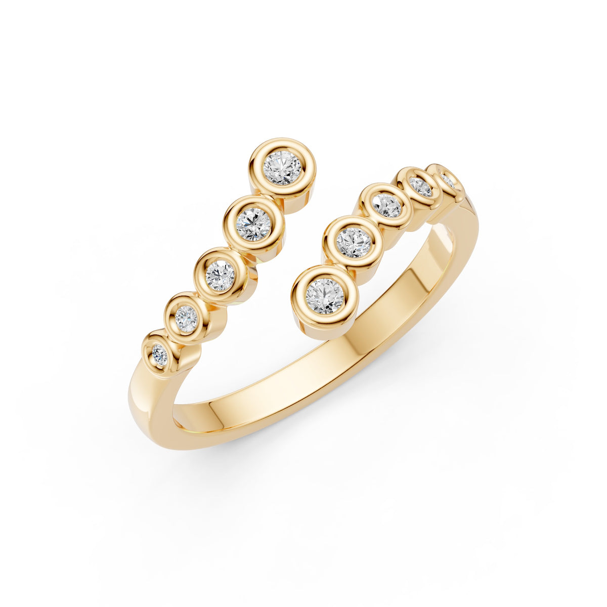 Twisted Band Open Diamond Ring