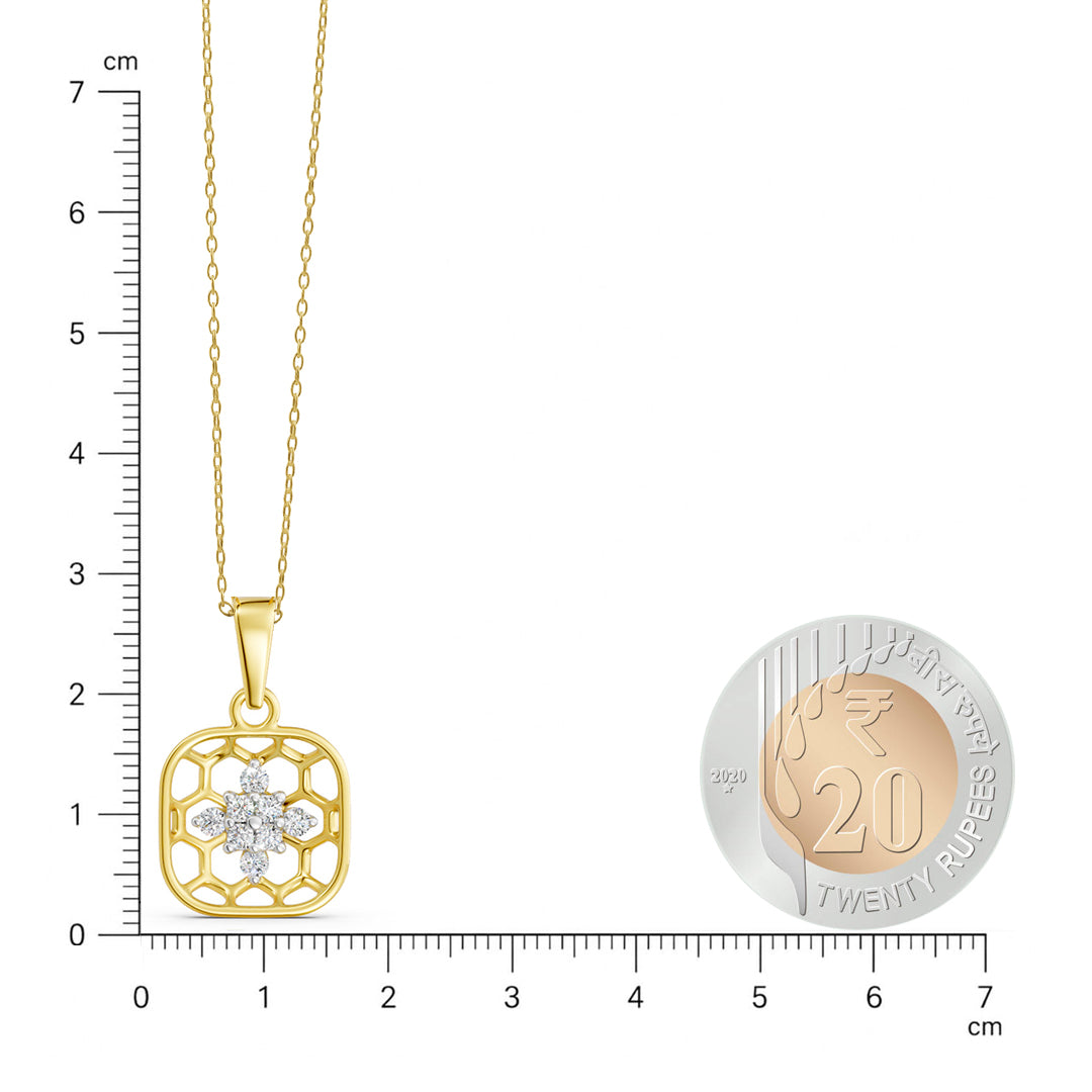 Honeycomb Floral Diamond Pendant