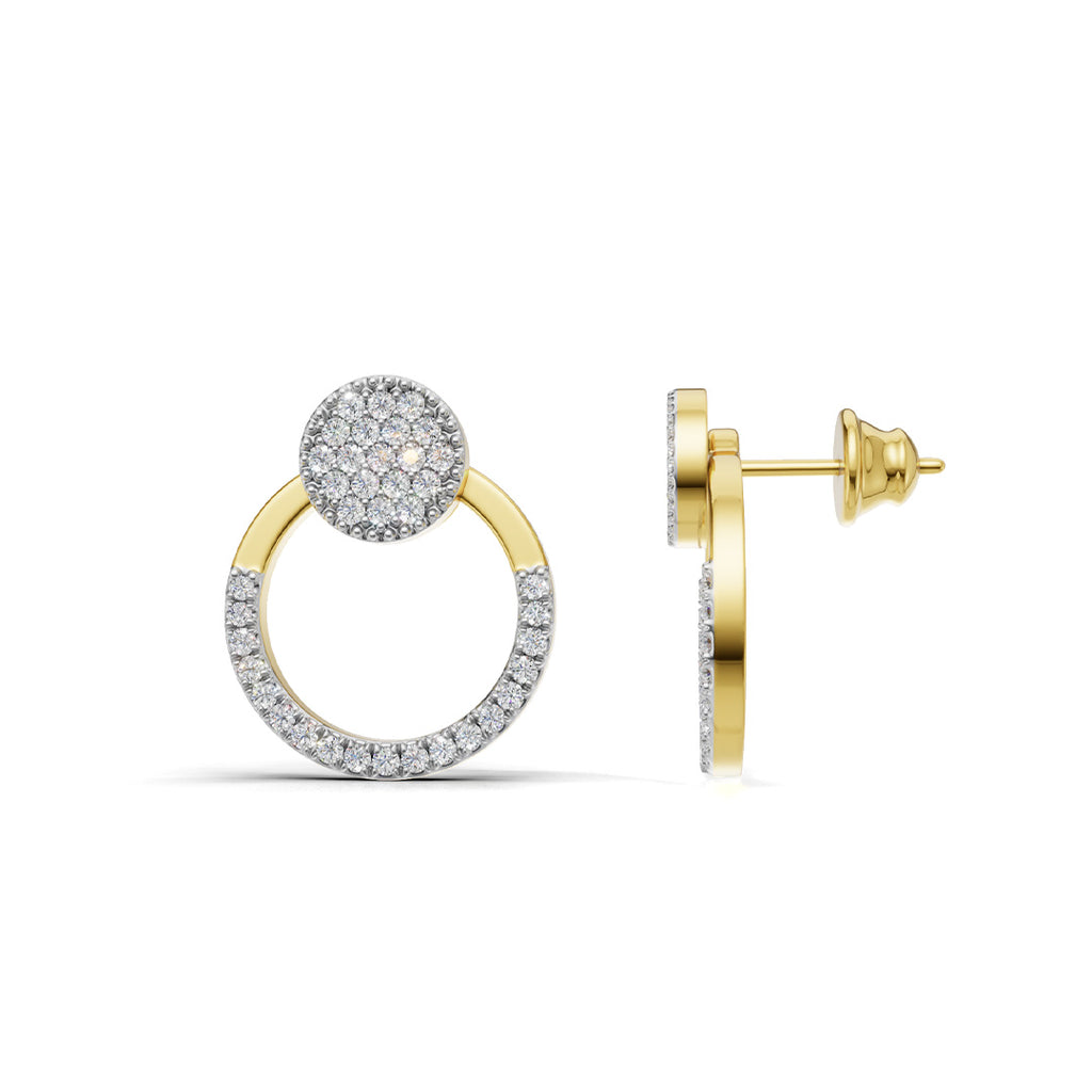 Open Circle Diamond Earrings