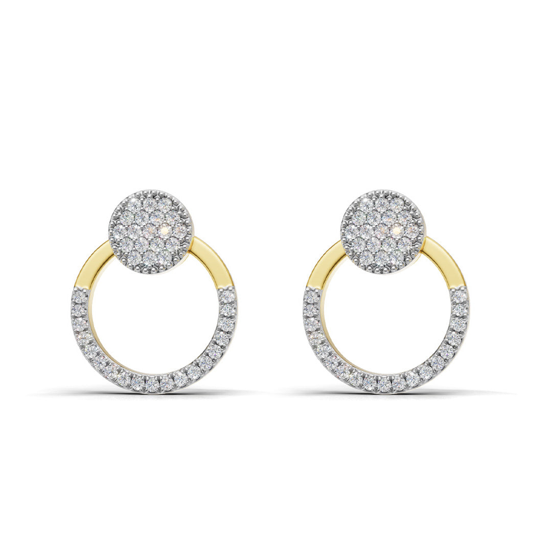 Open Circle Diamond Earrings