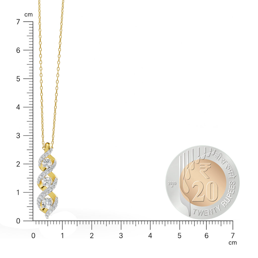 Spiral Diamond Triad Pendant