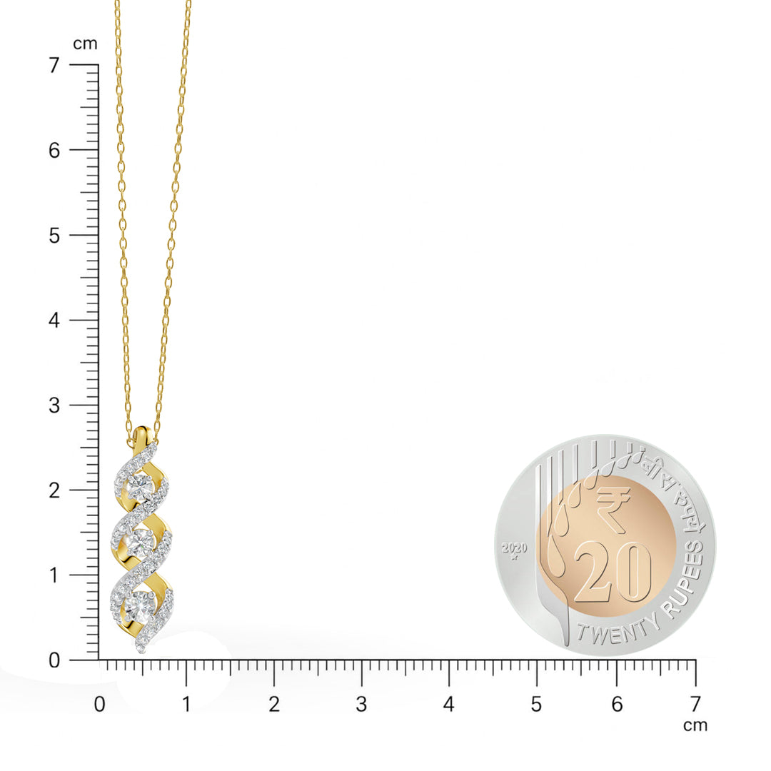 Spiral Diamond Triad Pendant