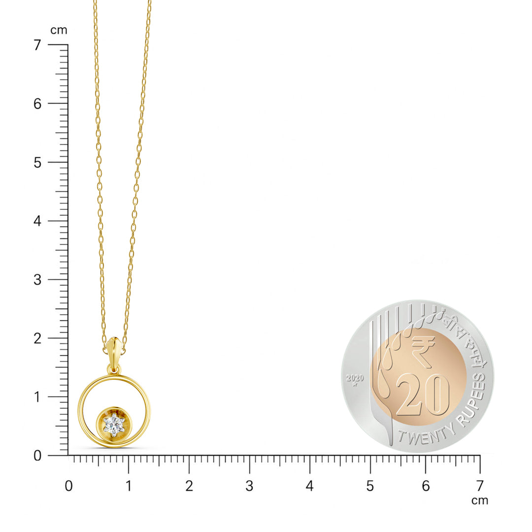 Floating Diamond Circle Pendant