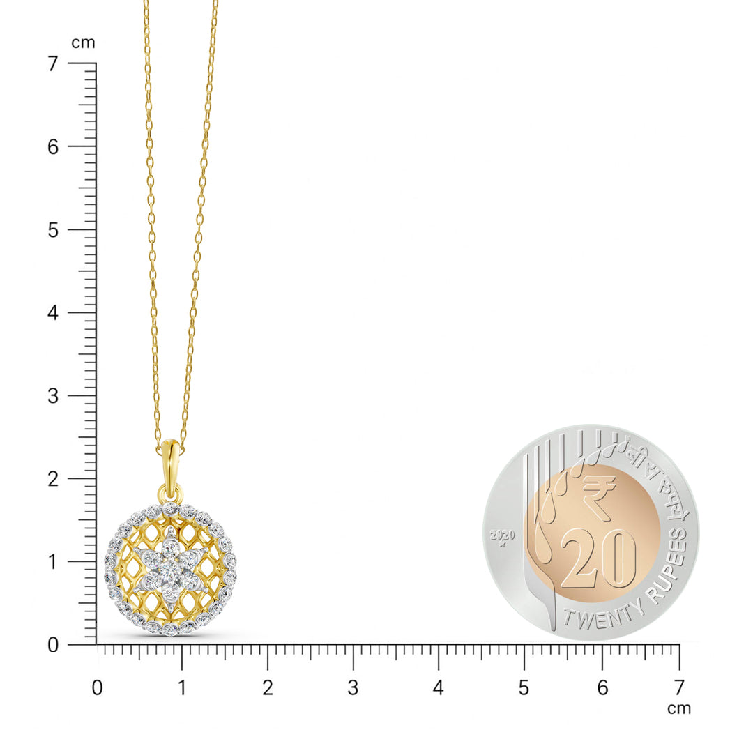 Lattice Bloom Diamond Pendant