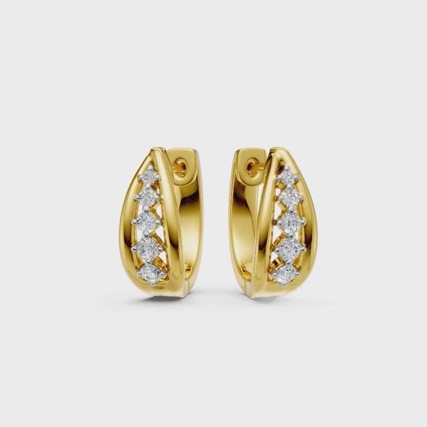 Five Stone Diamond Hoops