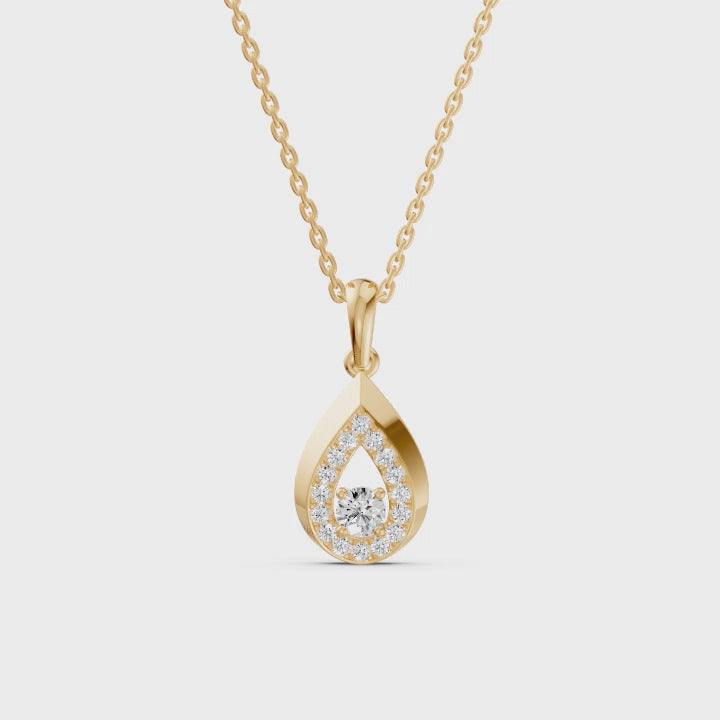 Gleaming Dew Drop Diamond Pendant