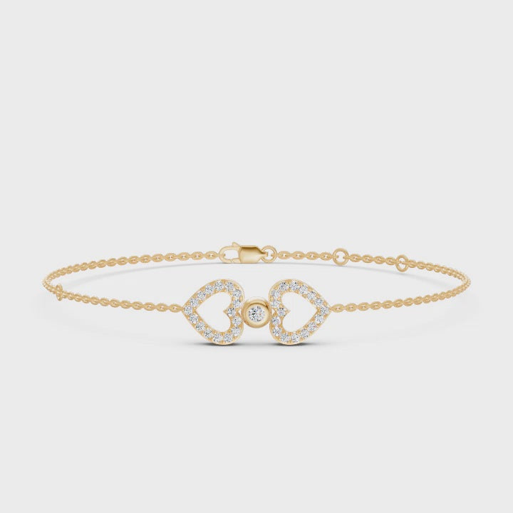 Twin Hearts Diamond Bracelet