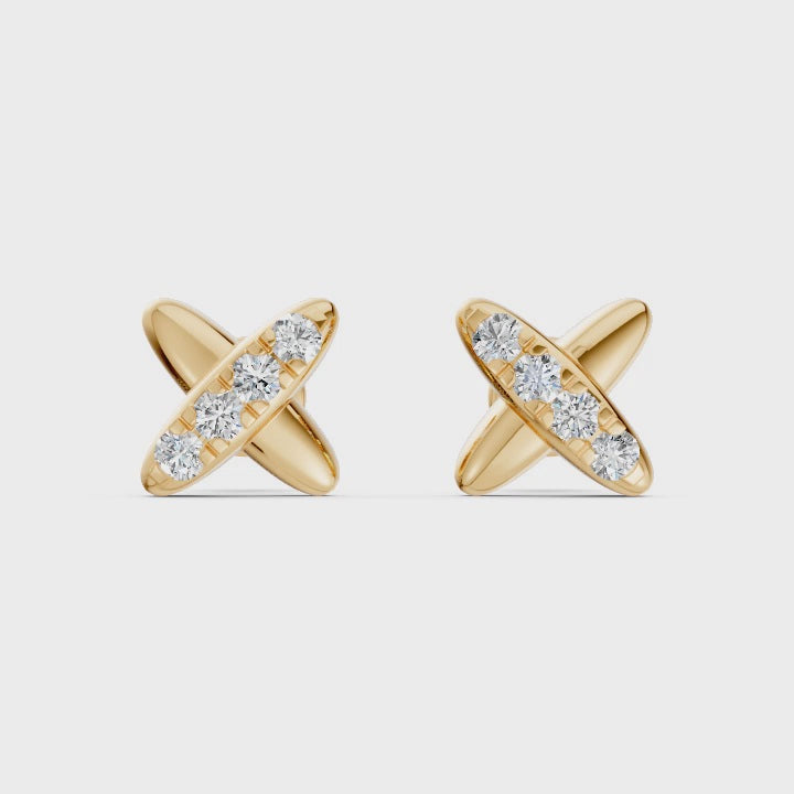 Multipierce Crossover Diamond Earrings