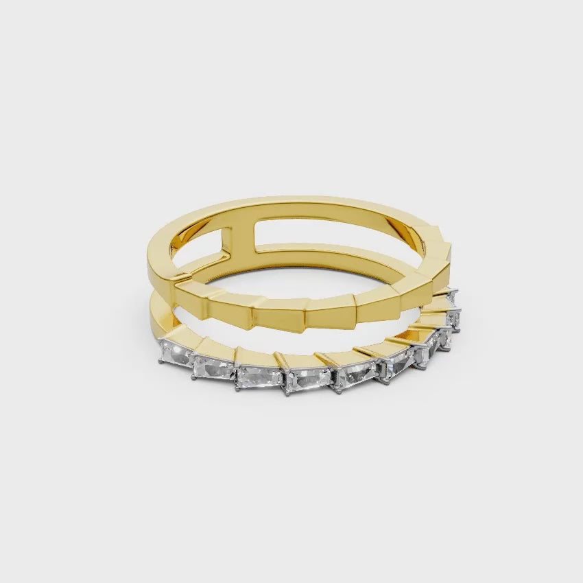 Layered Light Stacked Diamond Ring