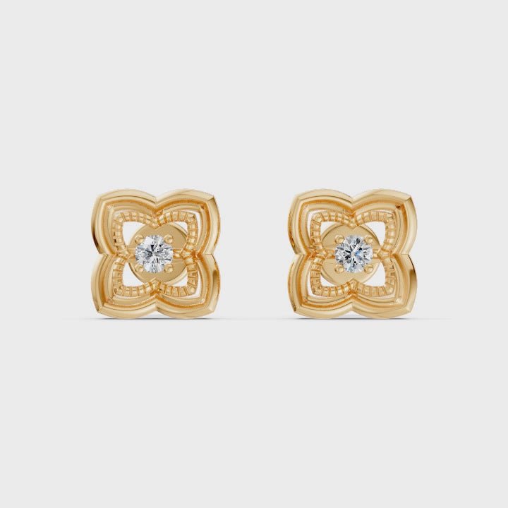 Four Leaf Clover Diamond Earrings