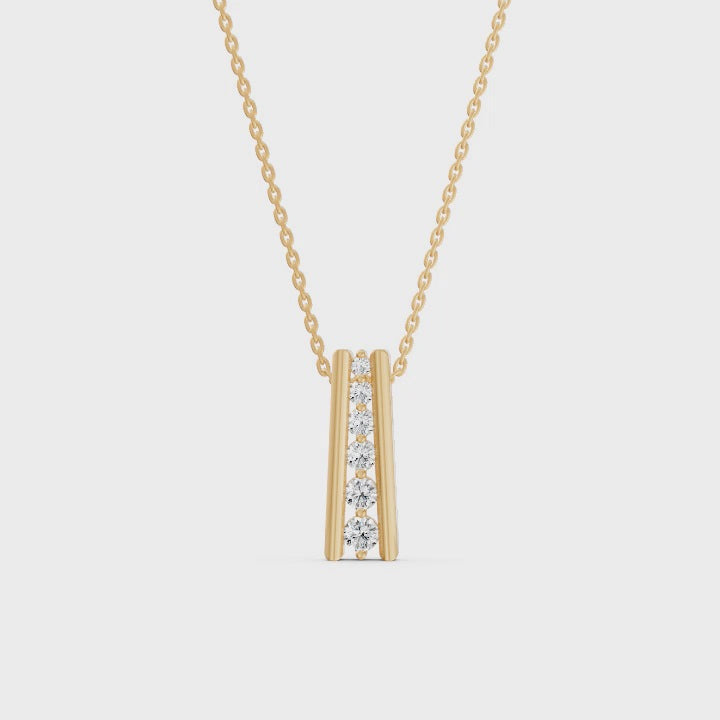 Radiant Diamond Ladder Pendant