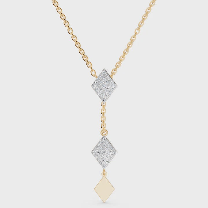 Facet Drop Diamond Lariat Necklace