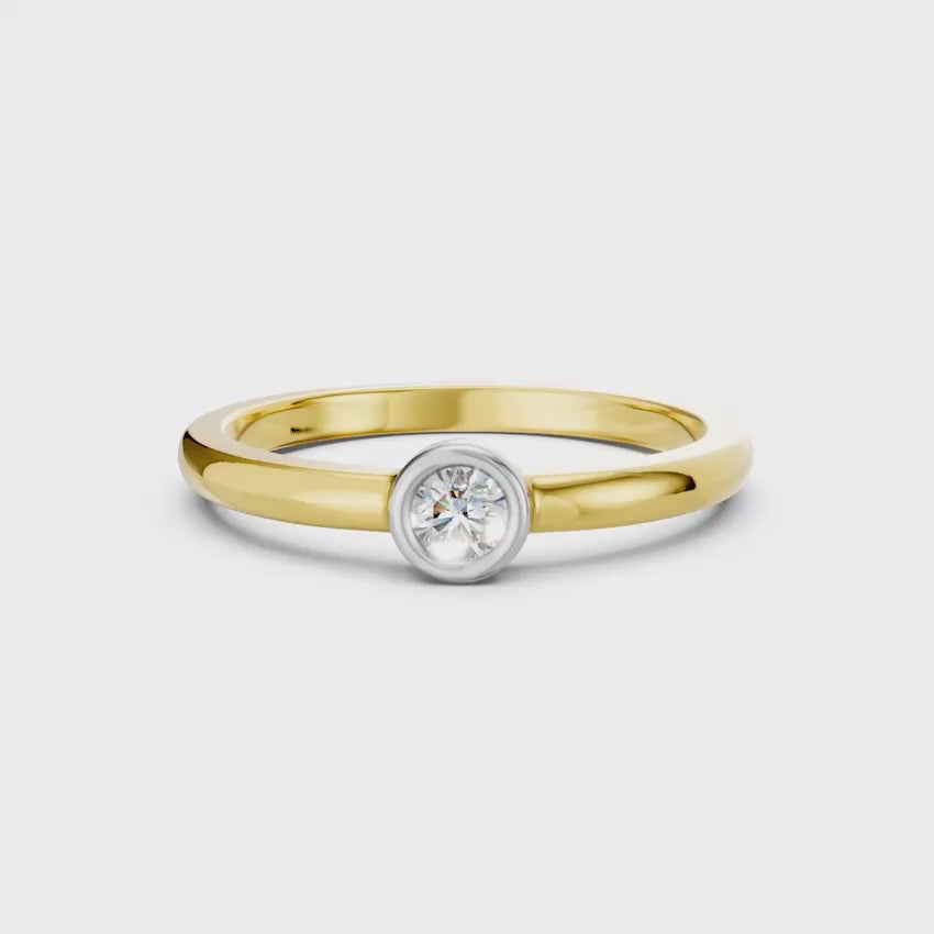 Halo Petite Solitaire Diamond Ring