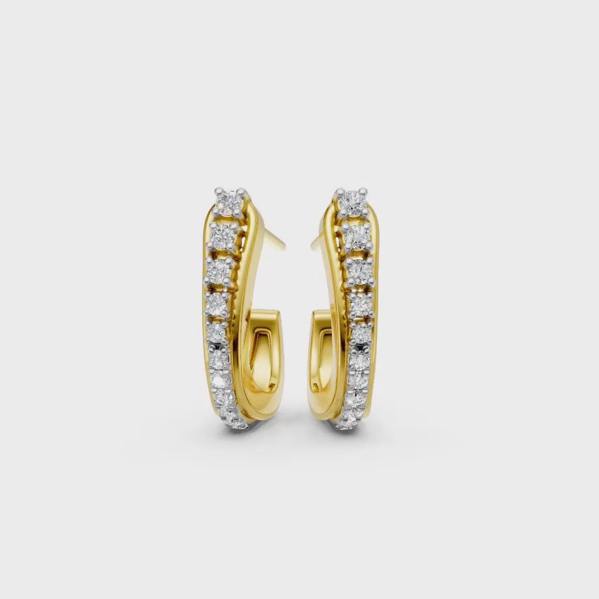 Twirl Diamond Hoops