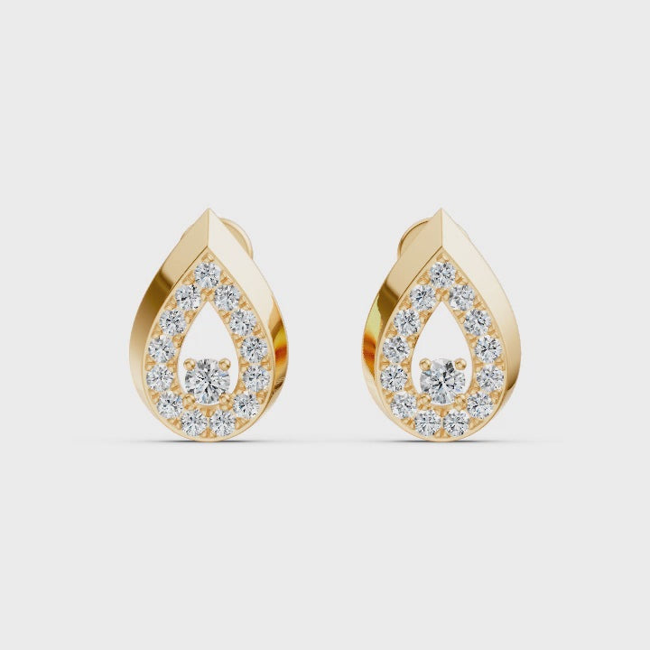 Gleaming Dew Drop Diamond Earrings