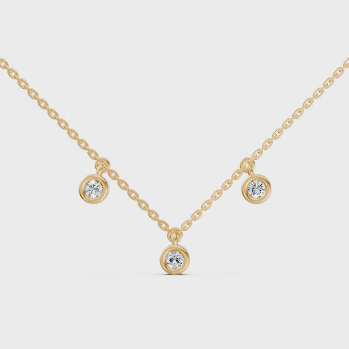 Floating Diamond Station Necklace