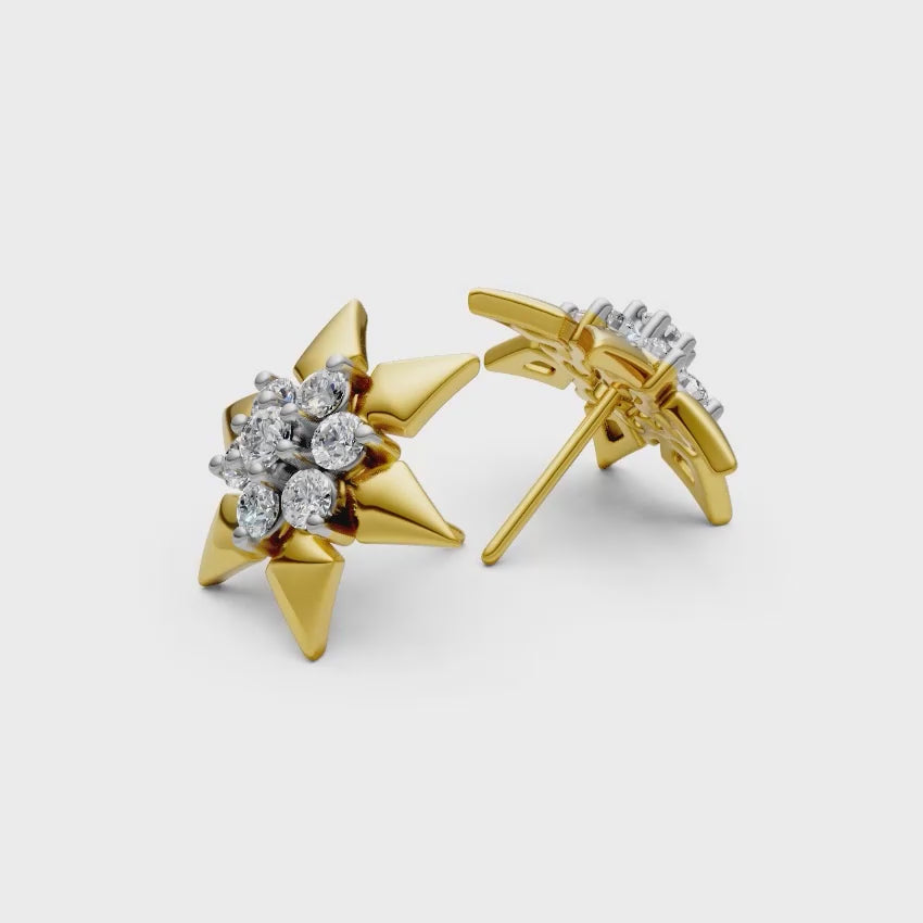 North Star Stud Diamond Earrings